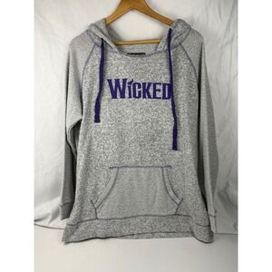 Wicked Musical Broadway Hoodie Green For Good Organic Cotton Grey Purple XL